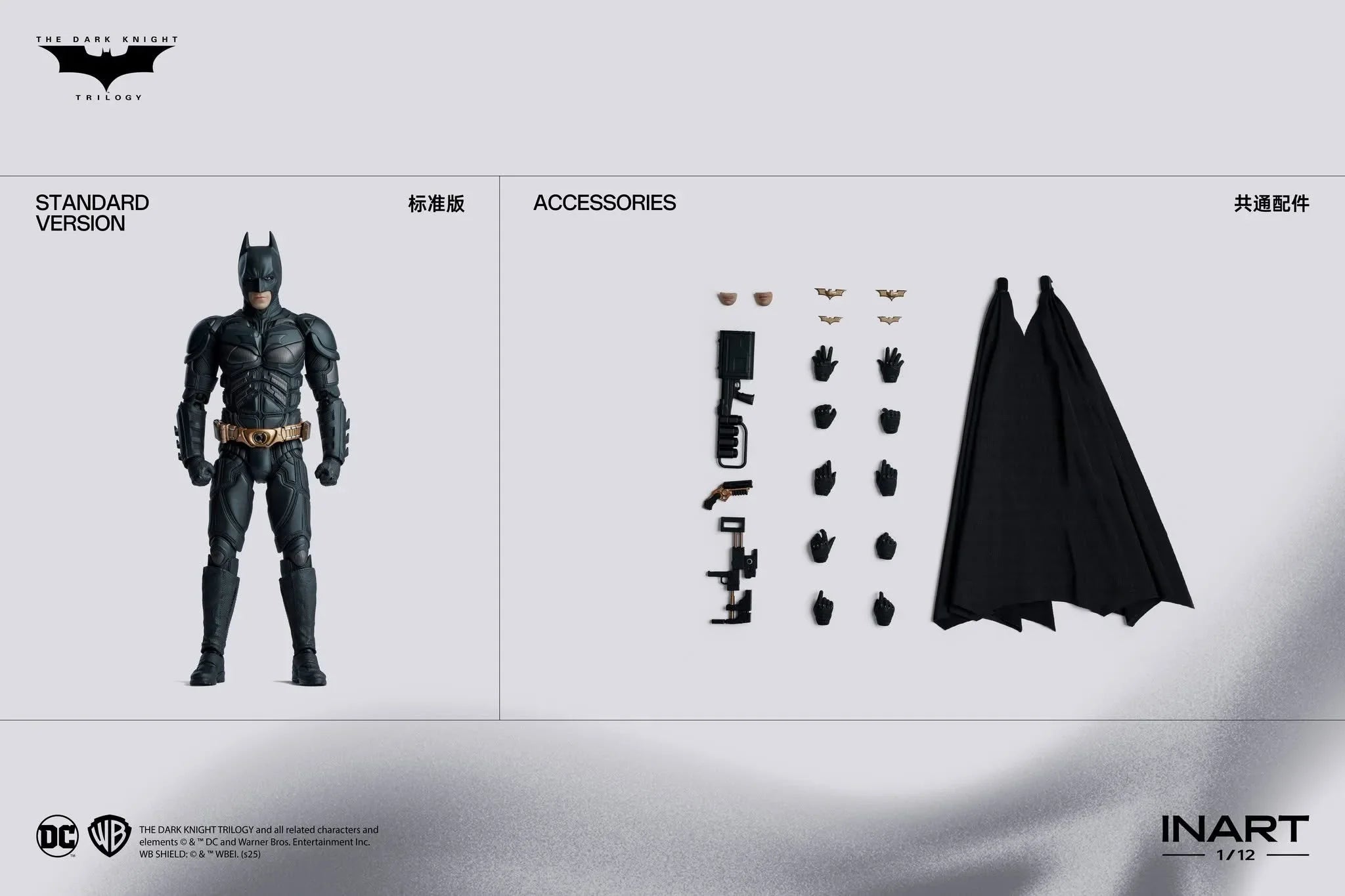 NEW INART Studio New Batman DC The Dark Knight Trilogy Action Figure 1/12 Bat Man Statue Model Customized Kid Toy Gifts