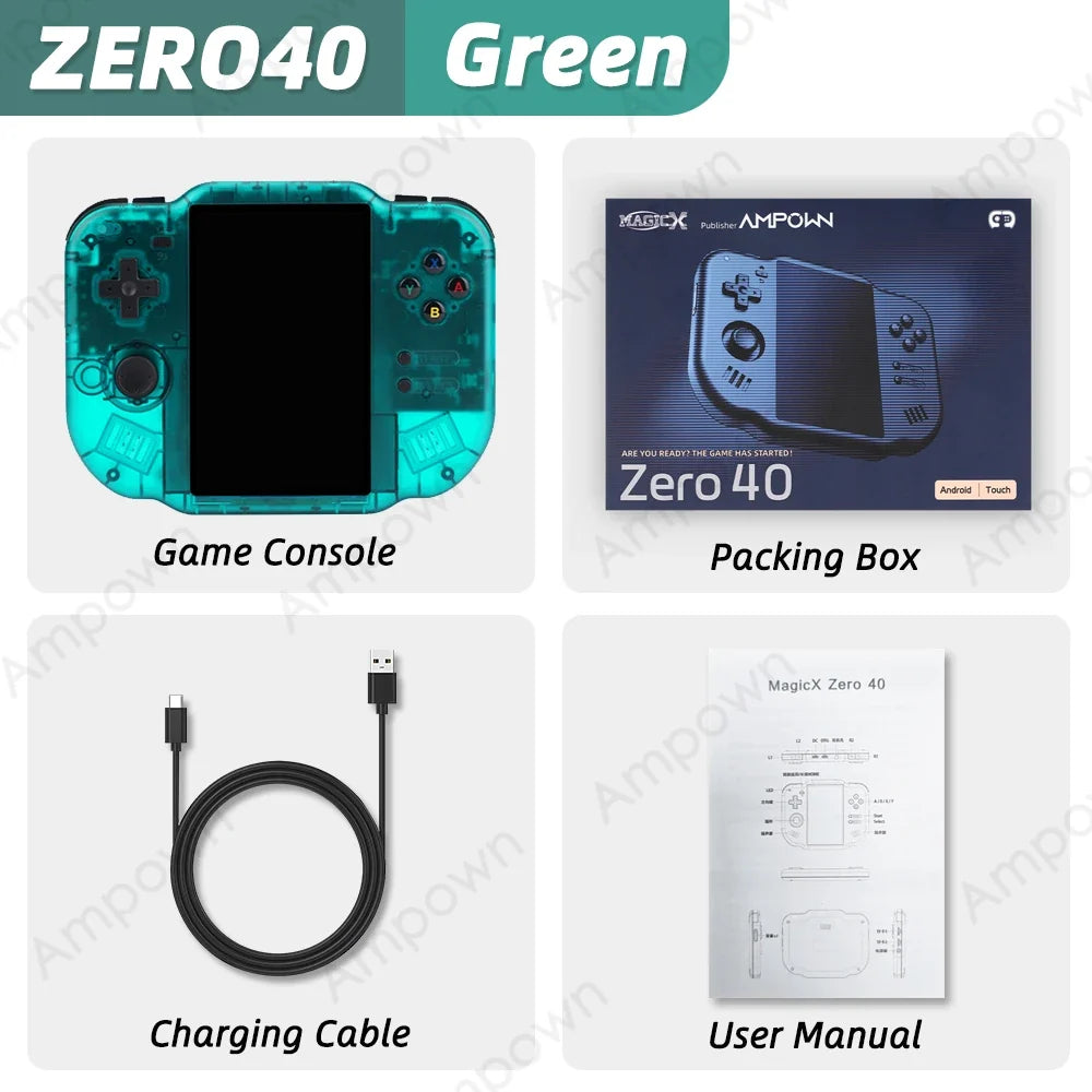 AMPOWN ZERO 40 Handheld Game Console 4'' IPS Multi-touch Screen Android A133P Magicx Zero40 WiFi Support Vibration Motor for NDS