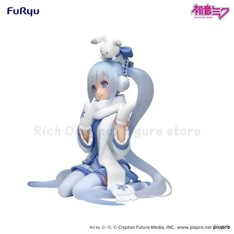 【In Stock】Original FuRyu Noodle Stopper Piapro Hatsune Miku ~ Snow Miku Airport Boutique Exhibition (Sky Town) ~ Anime Figure