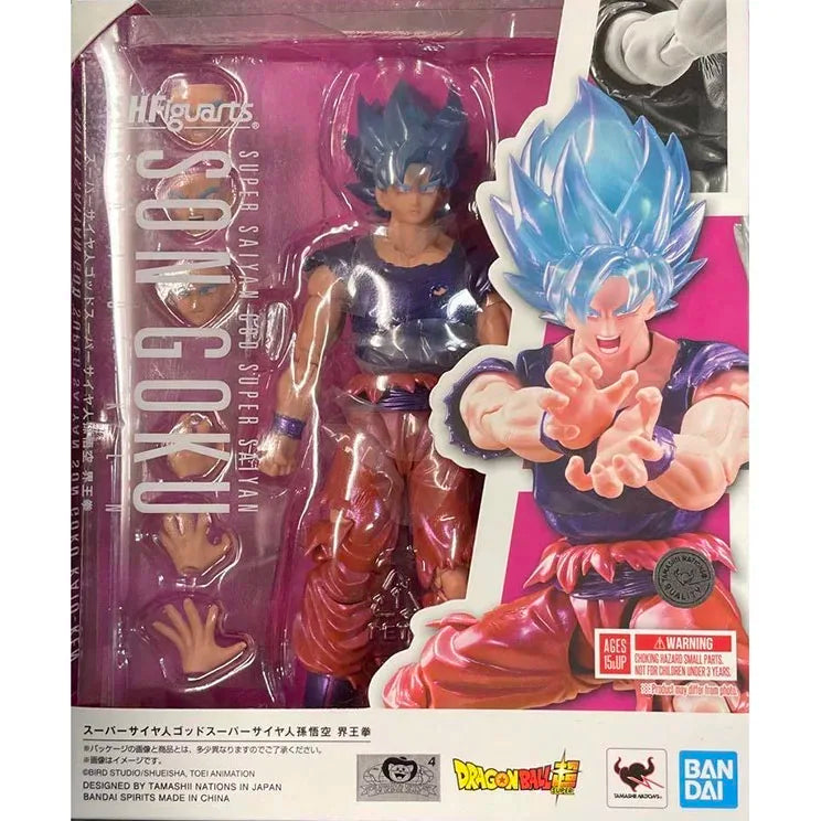 In Stock Bandai SHF Shanghai Soul Store Limited Super Blue Sun Wukong World King Fist Super Saiyan