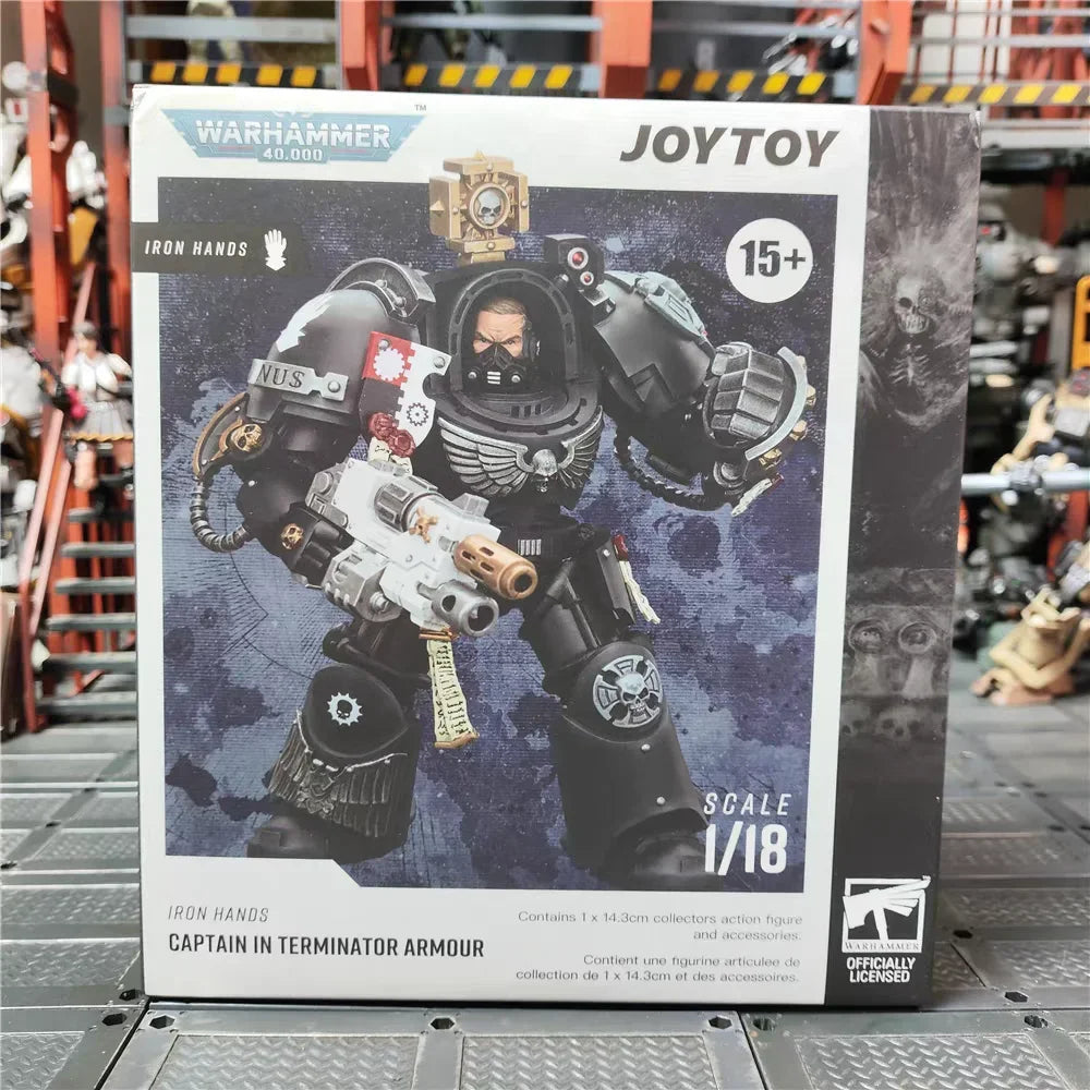 【In Stock】JOYTOY 1/18 Action Figure Warhammer 40K Iron Hands Captain in Terminator Armour  Toy