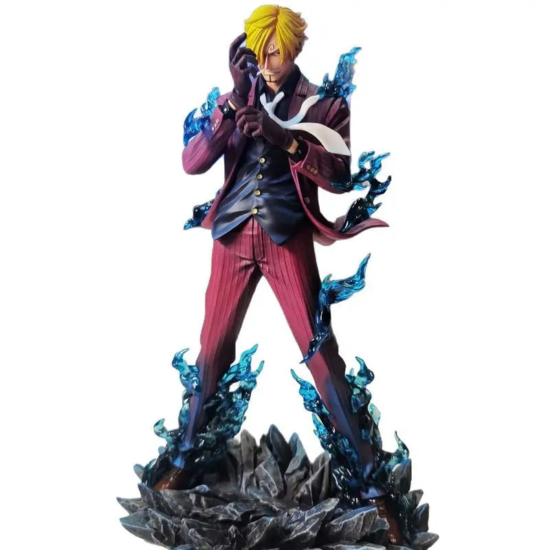 ONE PIECE 25cm Figure Sanji Anime Figures Pop Smoking Sanji Figurine Devil Foot Statue Pvc Collection Kids Toys Birthday Gifts ﻿