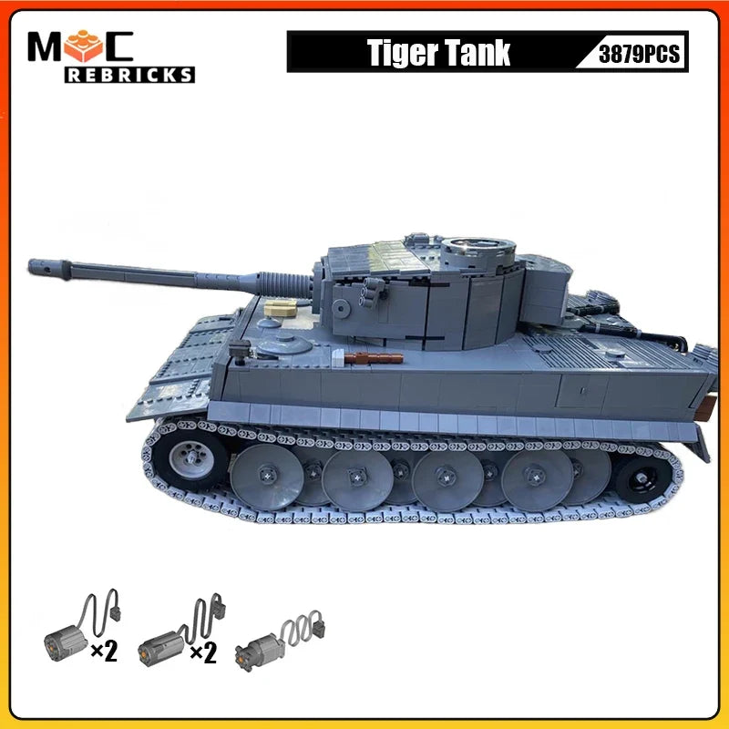 Germany Armed Forces Famous Tiger 1 Heavy Tank Model Building Blocks Advanced Military Vehicles Technology Bricks Kid Xmas Toys