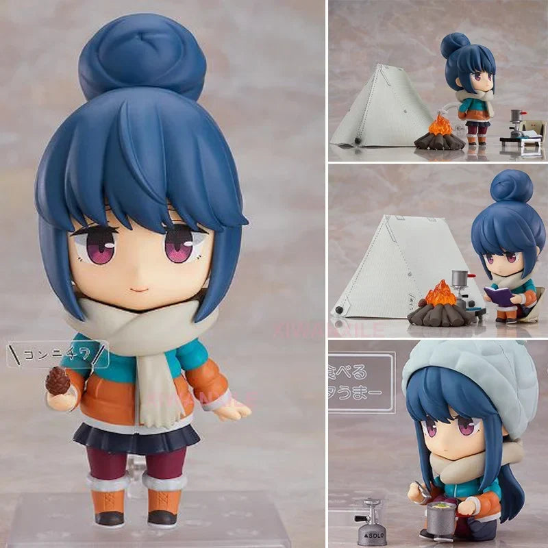 #981-DX Rin Shima Yuru Camp Anime Figure Max Factory Laid-Back Camp Rin Shima Action Figure Collection Model Doll Toys 10cm