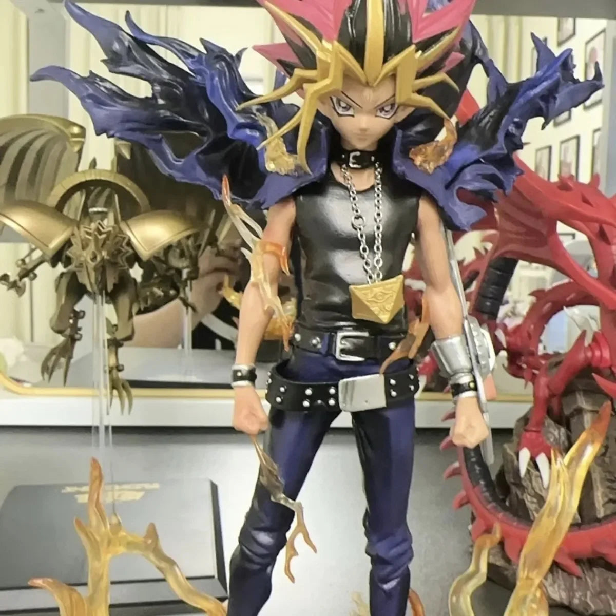 2025 28cm Anime Duel Monsters Anime Figure Gk Yugi Muto Doll 2 Heads Pvc Statue Model Collectible Decoration Toys Christmas Gift