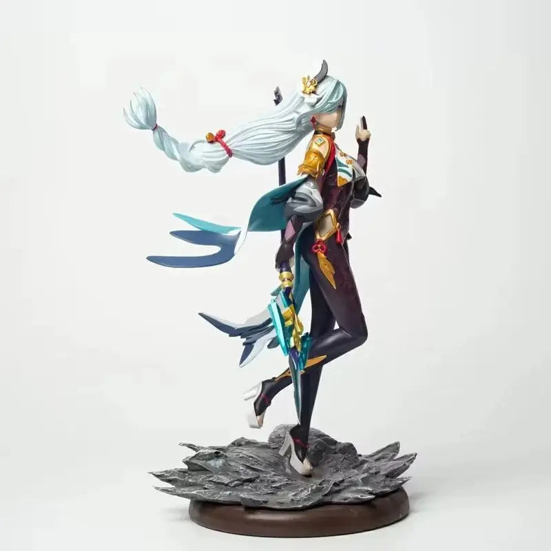 30cm Genshin Impact Shenhe Standing Position Game Girl Figure Model Gk Statue Boys Collection Desktop Decoration Ornament Toys