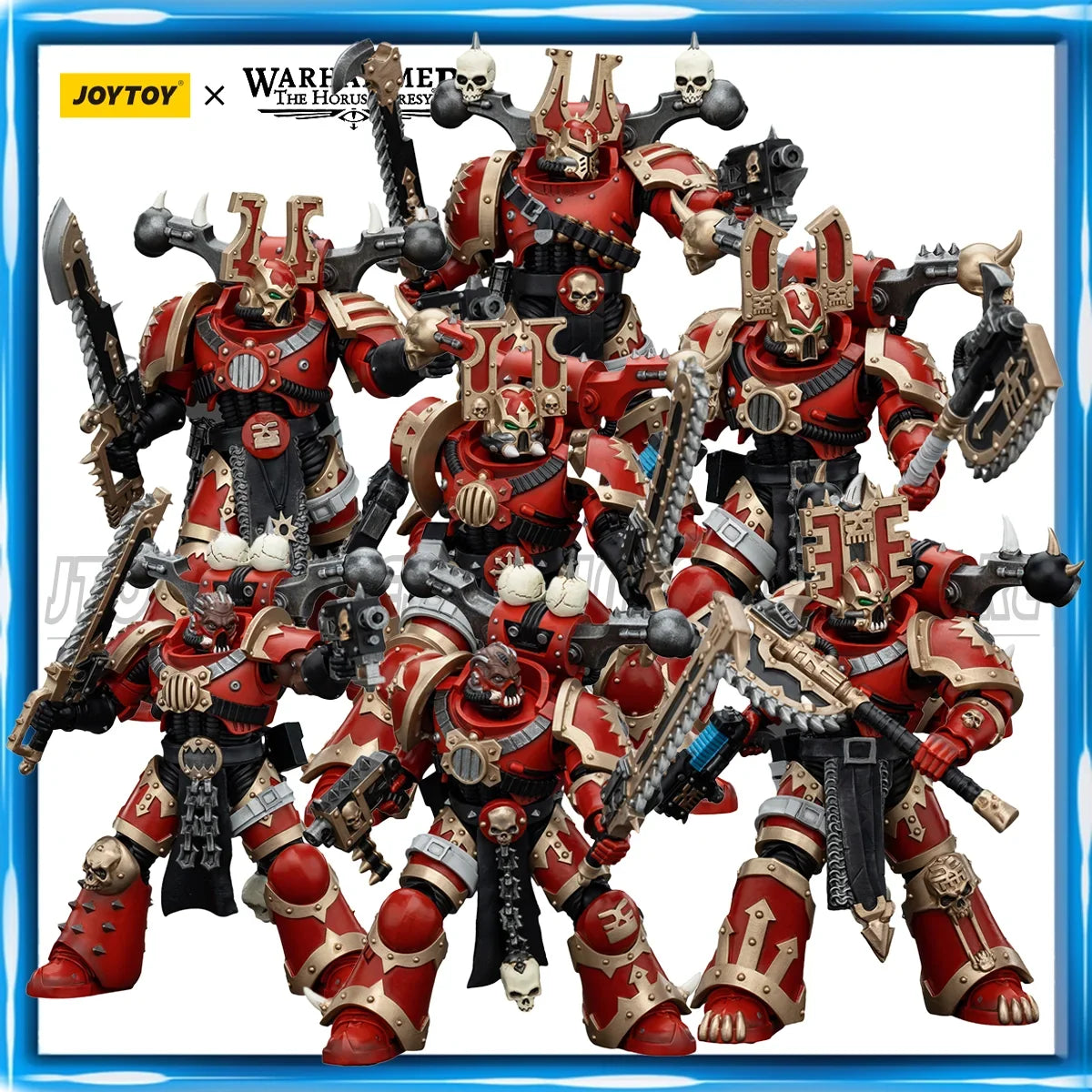 [IN STOCK] JOYTOY Warhammer 40K 1/18 Action Figure World Eaters Khorne Berzerker 7PCS Anime Figure Toys Model