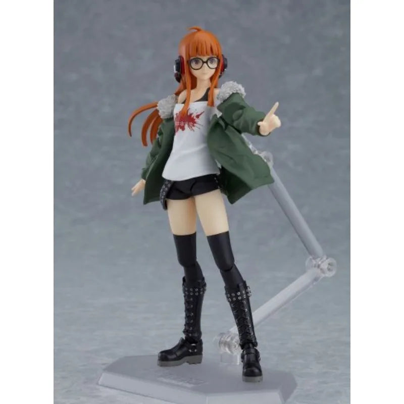Max Factory Figma #434 Futaba Sakura-140mm Movable Doll PVC/ABS Material, Persona5 Style All-Ages Action Figurine for Anime Fans