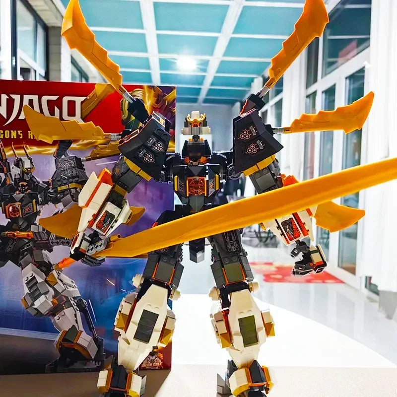 1055PCS Titan Dragon Mech Building Kit with Poseable Wings,Sword & Minifigure, Collectible Model for Kids and Adults 71821