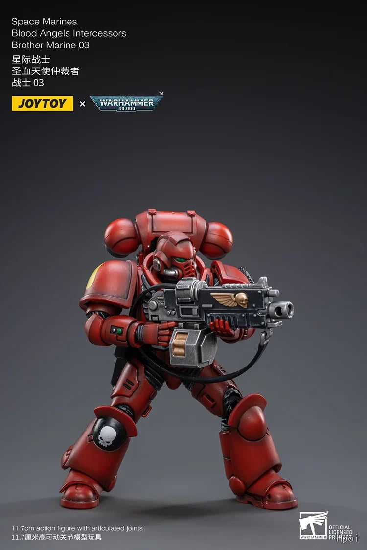 【FS】JOYTOY  Warhammer 40K  Scale 1/18 Action Figures Blood Angels Intercessors Brother Marine 03 Models Toys Gifts