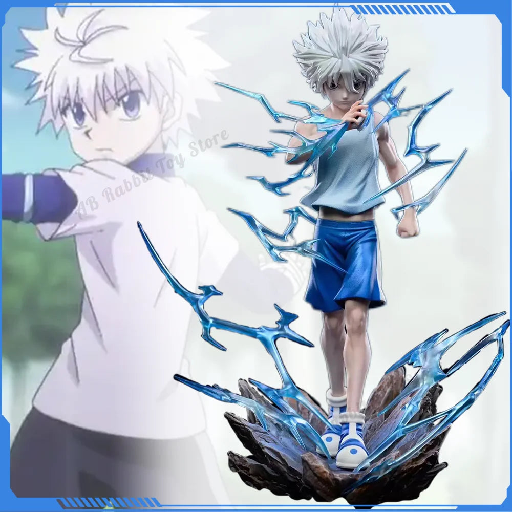 HUNTER×HUNTER Killua Zoldyck Anime Figure Stading Figurine With Special Effect Statue GK 23cm Model Collection Ornament Gift Toy