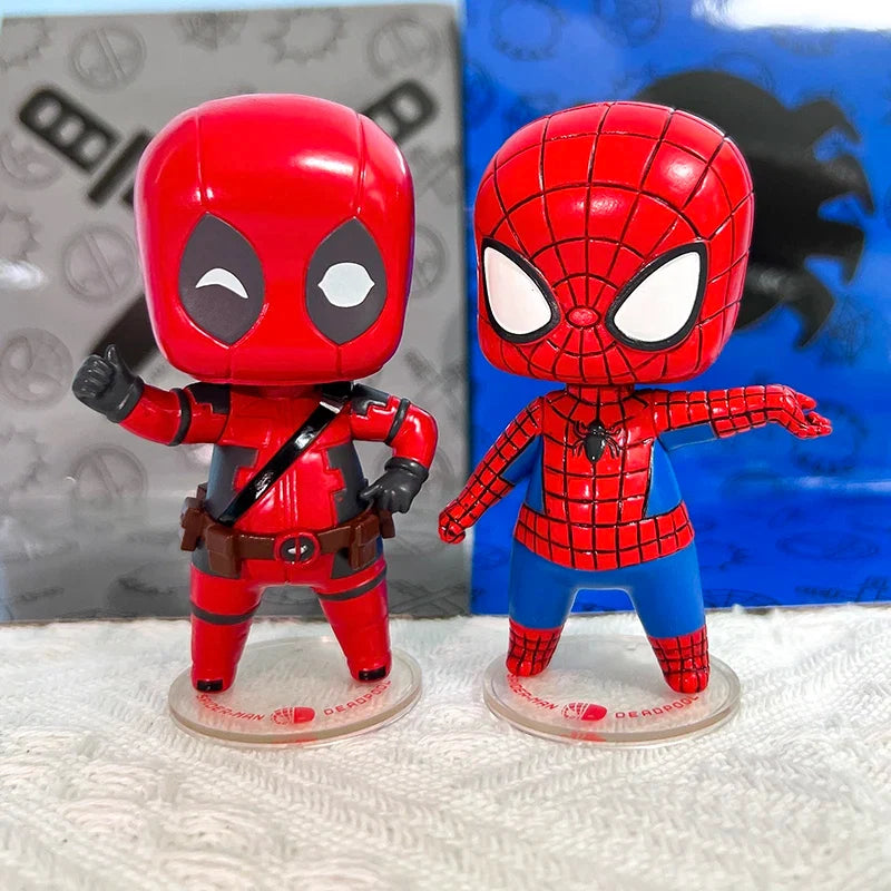 The Avengers Captain Q Edition Figure America Winter Soldier Spiderman Figure Handmade Desktop Ornament Creative Collectible Toy