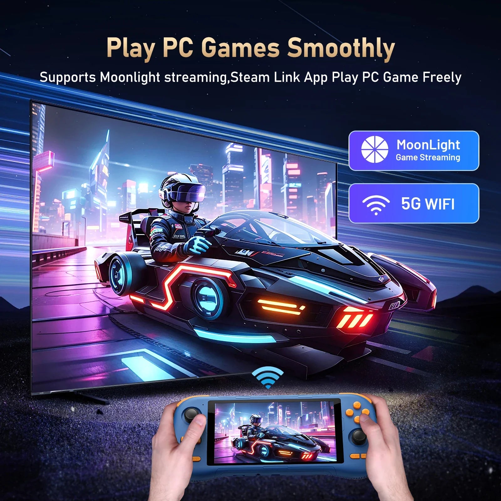 K56 Portable gaming console 5.5'' touch screen with 50 + emulators up to 27000 + retro games for DC/MAME/SS/Arcade/3DS