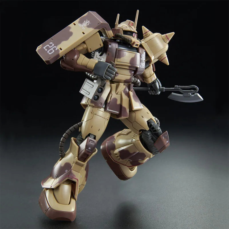 Bandai Original HG Desert-Zaku MS-06D 1/144 Anime Action Figure Assembly Model Toys Collectible Model Ornaments Gifts For kids