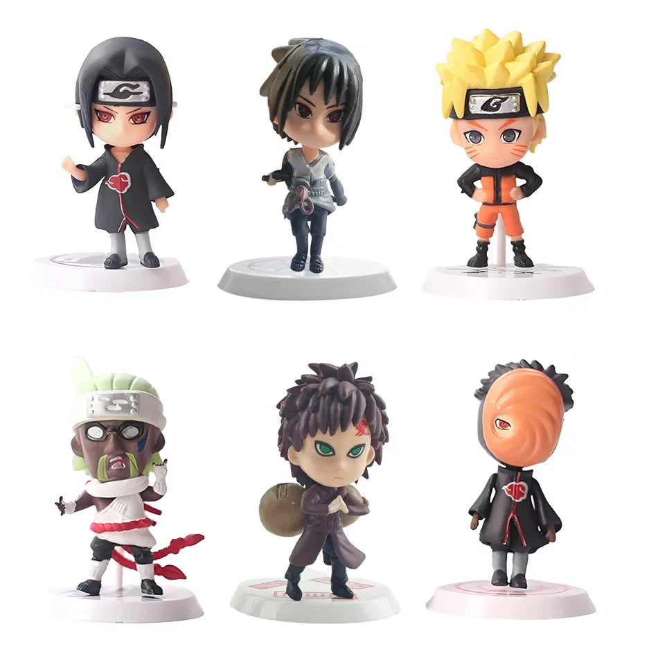 6pcs/12pcs/set Anime Figure Naruto Shippuden Hinata Sasuke Itachi Kakashi Gaara Action Figure Q Version PVC Figures Toys Gift