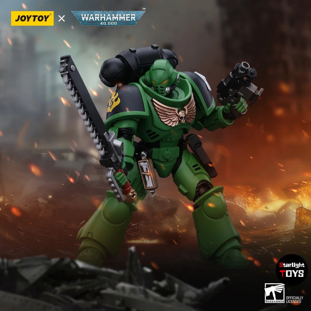 JOYTOY 1/18 Action Figure Warhammer 40K Salamanders Intercessors Brother Haecule Model Toy Gifts