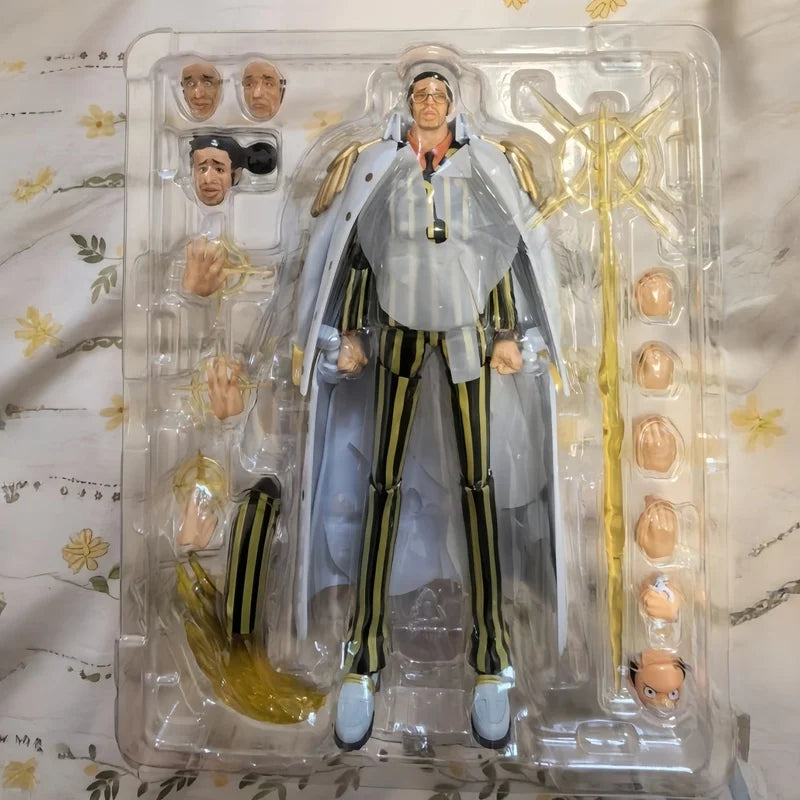 Bandai Original In Stock SHF One Piece Egghead Island Arc Admiral Kizaru Action Figure Anime Figure Desktop Collectible Toy Gift