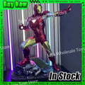 In Stock 50cm Avengers Iron Man Mk6 Anime Figures Large Figurine Luminous Figures Gk PVC Model Ornaments Gift Customized