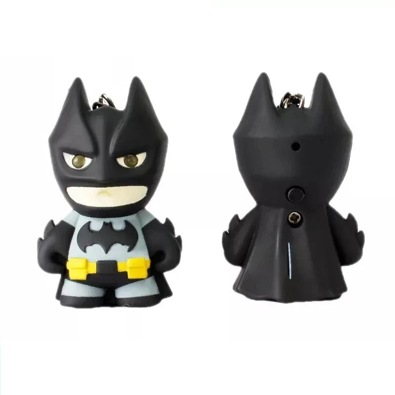 6cm The Dark Knight Rises Figures Eyes Glow Batman Keychain Periphery Q Version Ornaments Collection Desktop Display Gift Toy