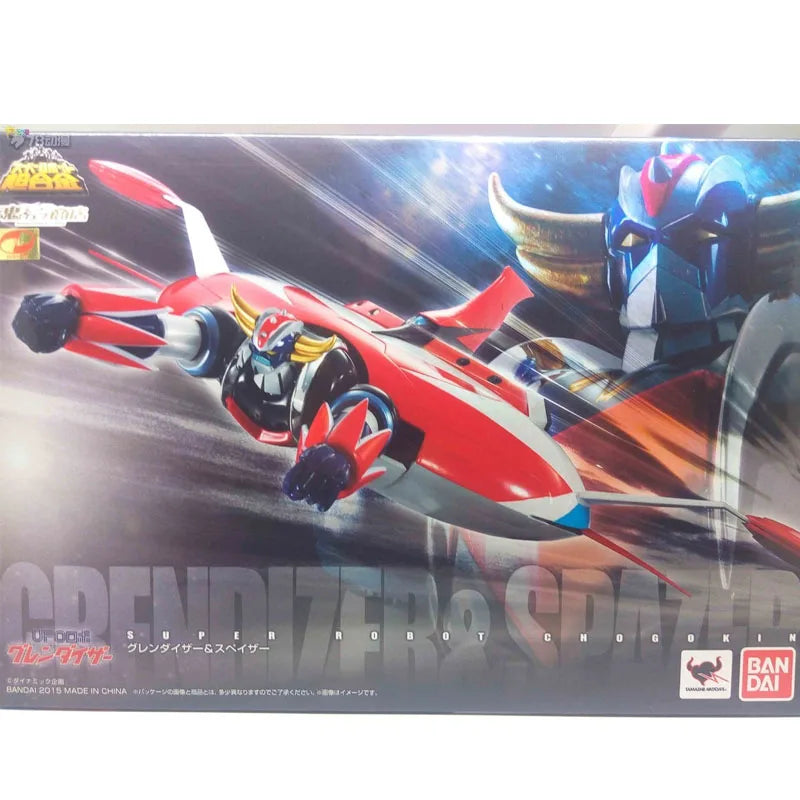Bandai Genuine SR SUPER ROBOT CHOGOKIN GRENDIZER & SPAZER UFO SET Anime Action Figure Collectible Model Toys Ornaments Gift Kid