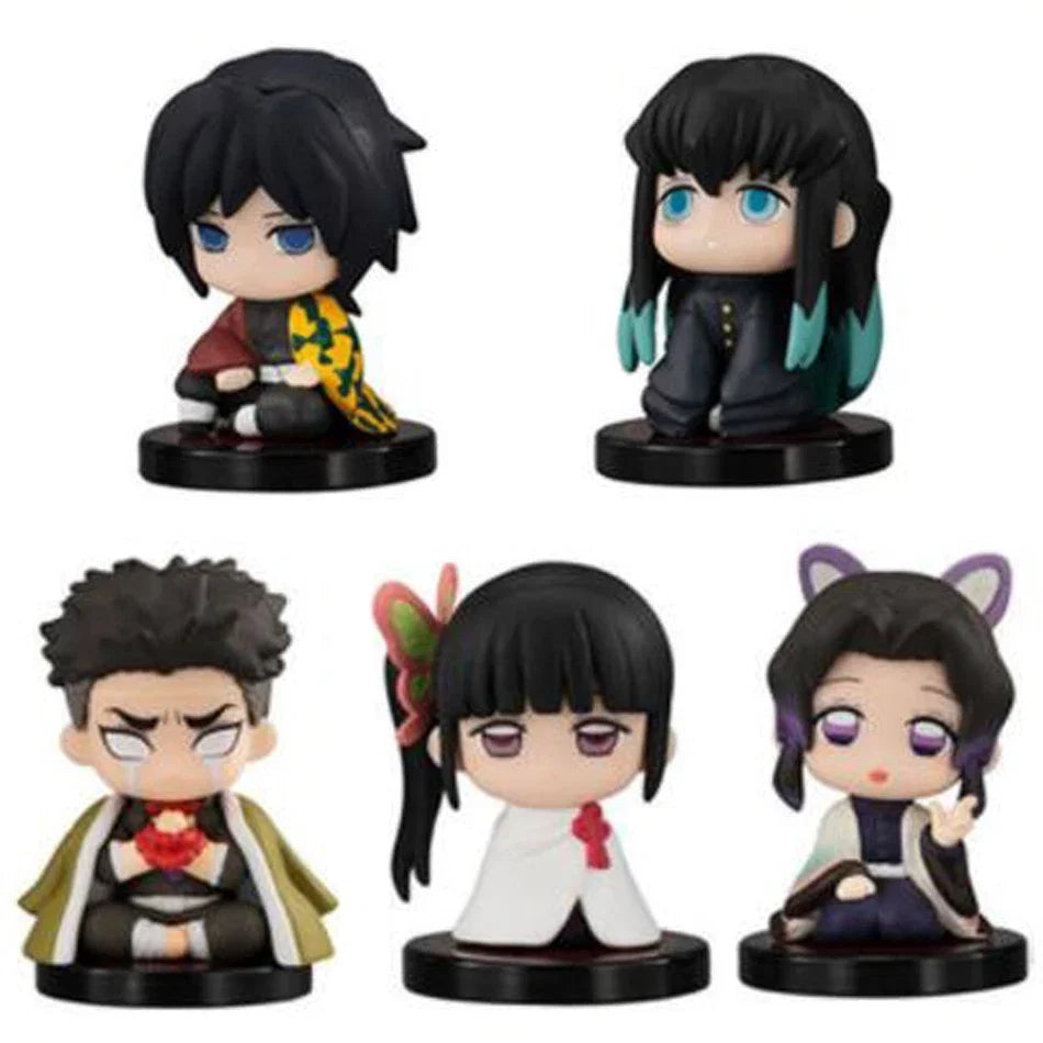 4/5/6Pcs Set Anime Demon Slayer Figure 7cm Kamado Tanjirou Kamado Nezuko Mini Cute Edition Pvc Doll Toy Desktop Ornament Gift