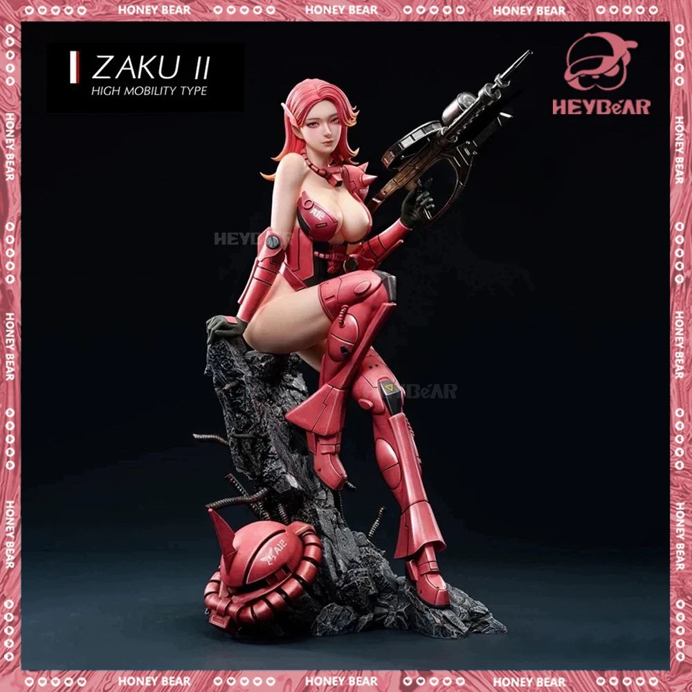 Zaku Girl Figure Ms-06s-Ca Action Figure Collectible Suit Doll for Girls Desk Decoration Anime Themed Model Statue Toy Gift