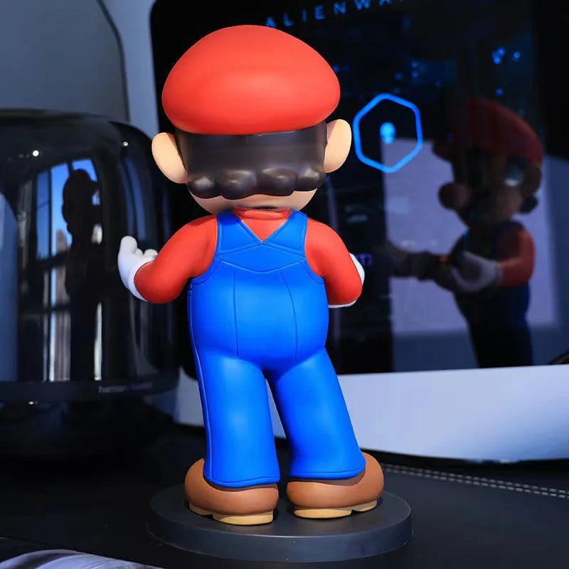 31cm Super Mario Action Figure Toys Game Controller Mobile Phone Holder PVC Model