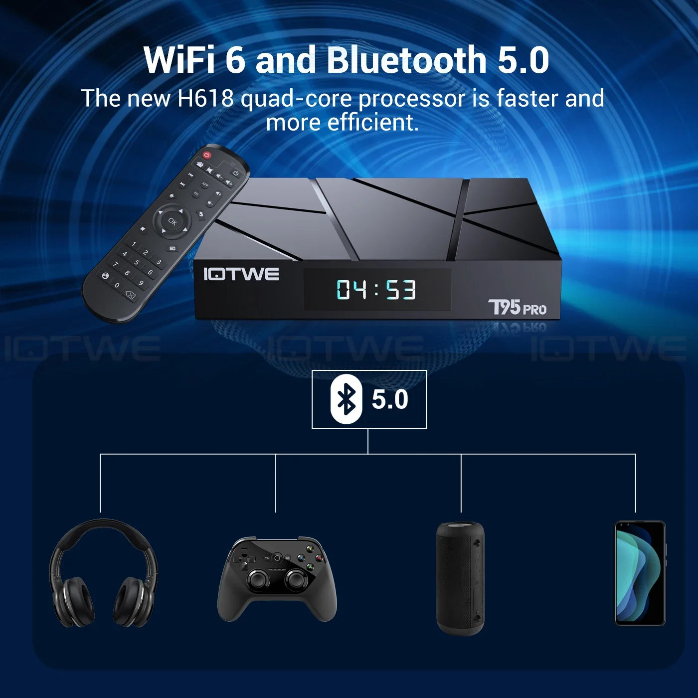 Android 13.0 6K H618 T95 Pro Smart TV Box 32/64/128 GB Quad Core HDMI USB 2.0 Stream Media Player WIFI 6 Set Top Box Bluetooth