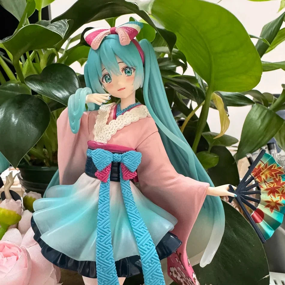 Hot 18CM Anime Hatsune Miku Neo Tokyo Series Kimono Figure Anime Peripheral Collectible Models Decorations Children Kawaii Gift