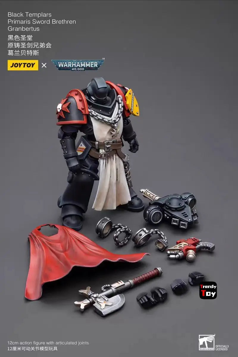 【JOYTOY】1/18 Action Figure Warhammer 40K Black Templars Primaris Sword Brethren Granbertus Collection Toys