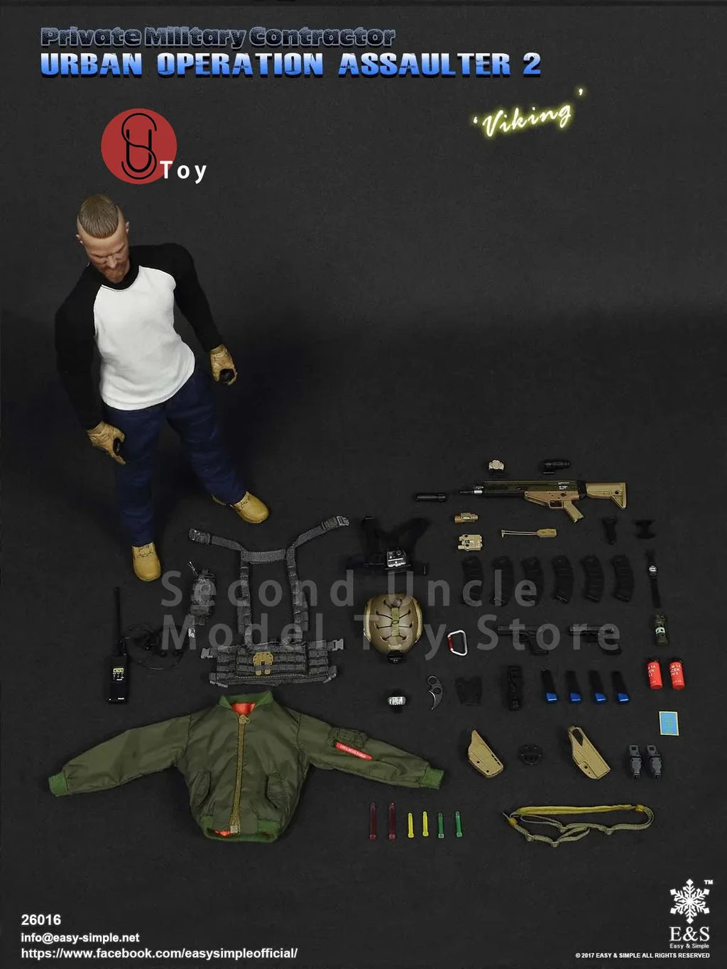 Easy&Simple ES 26016 1/6 PMC Urban Operation Assaulter 2 Viking Private Military Contractor Male Soldier Action Figure Model Toy