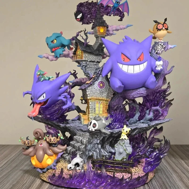 New Pocket Monster 31cm EGG Ghost Type Family Set Gengar Evolution Gk Figures Pvc Anime Static Statue Surprise Gifts Toys