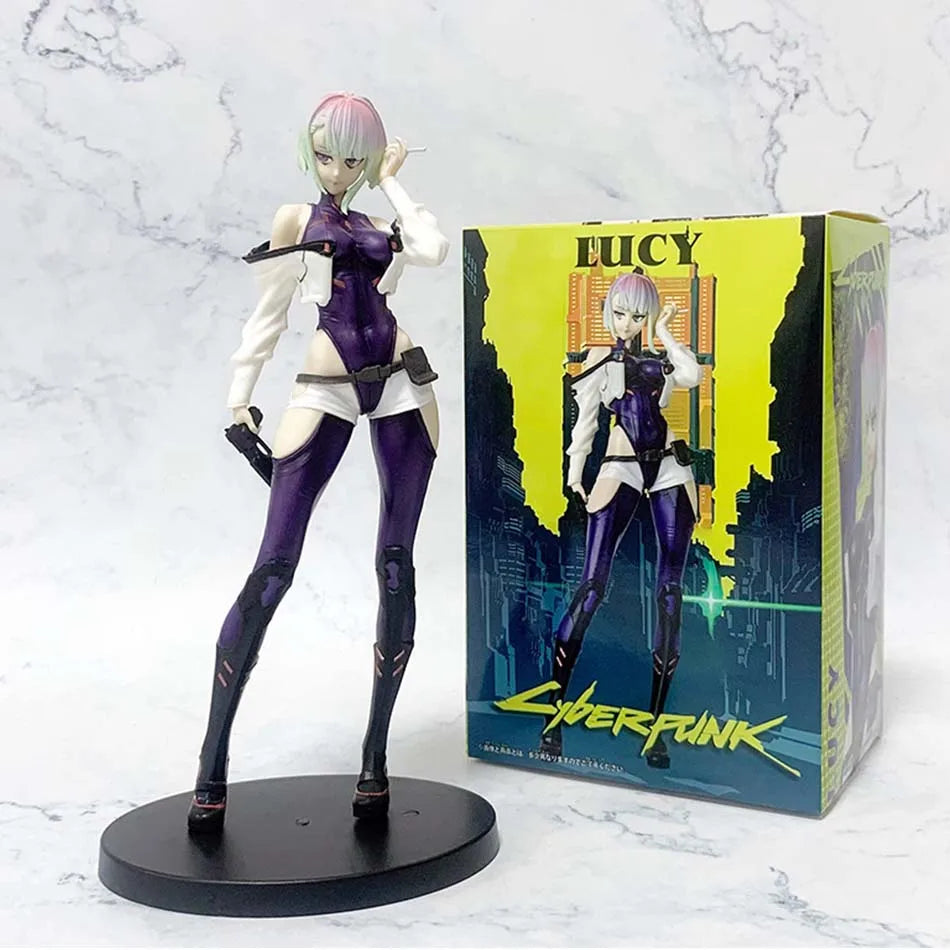 22CM Anime Game Cyberpunk: Edgerunners Lucy Figure Standing Anime Model Toy Gift Collection Aciton Figure PVC