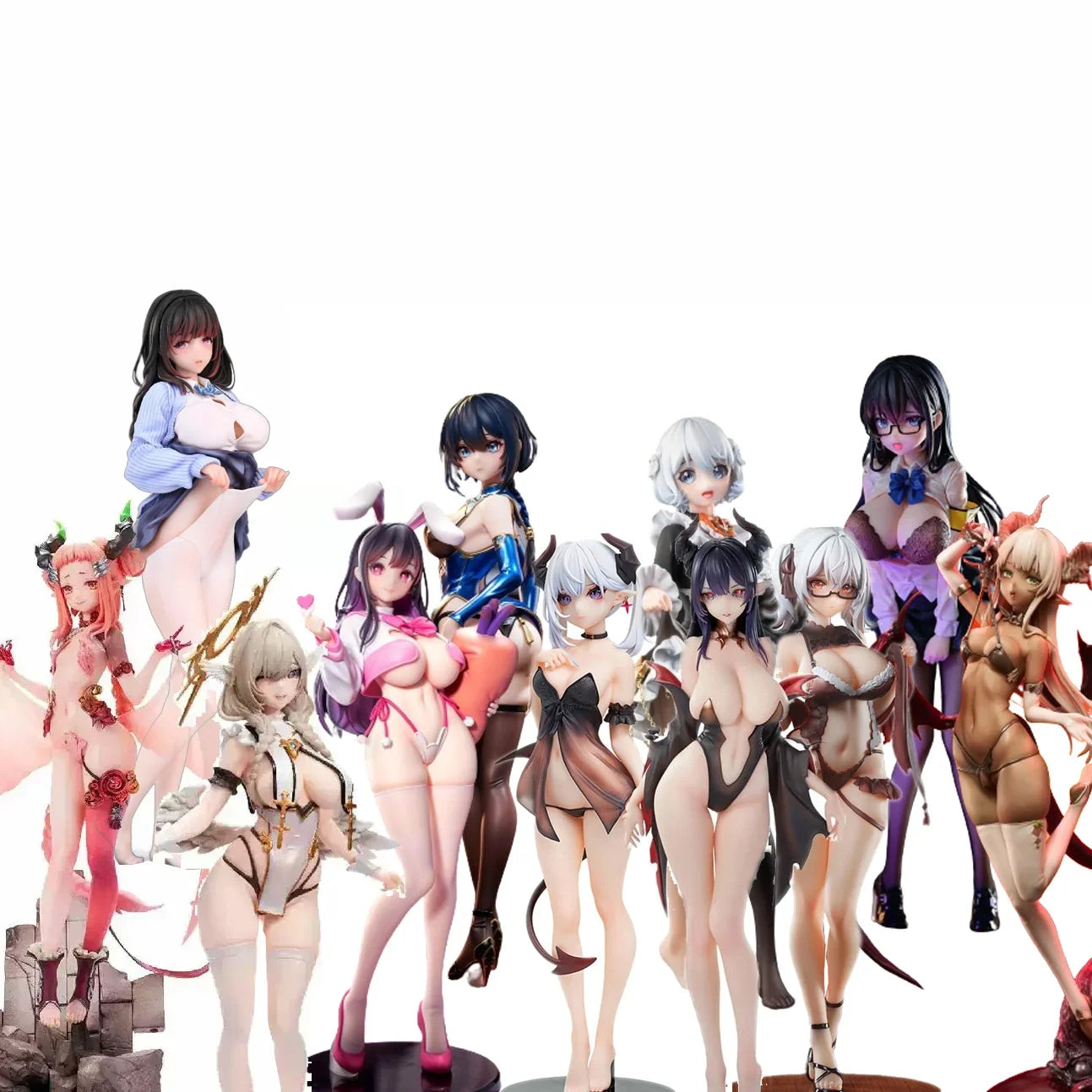 Judai 28cm Original AniMester Little Demon Lilith Cynthia JK Bunny Chasing Eye Devil Girl PVC Action Figure Model Toys