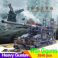 Kazi 10005 3846Pcs German 80cm K[E] Railway Gun Dora Gustav Heavy Gun 3 KY Train Tank Building Blocks Bricks Toy Gifts