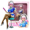 10CM Anime Figur Super Sonico PVC Actionfigur Modell Spielzeug Kuchendeko Badeanzug Verkleidung SoniComi Noodle Stopper Figur Geschenk