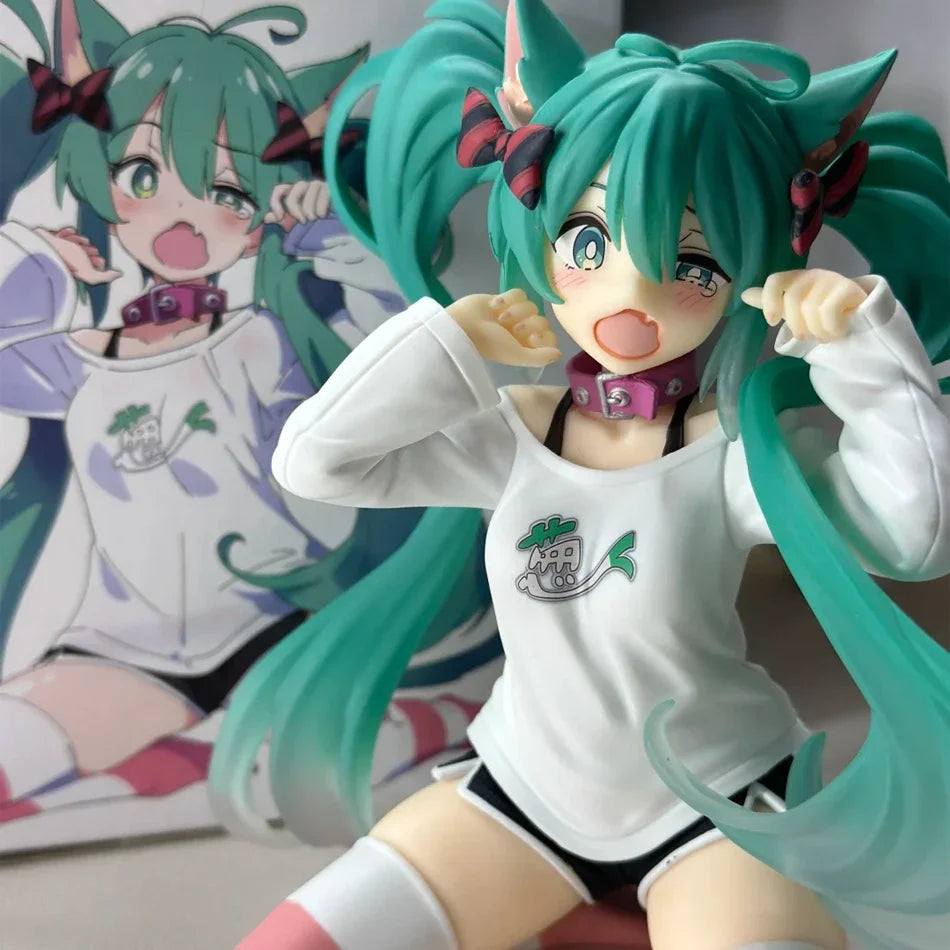 20cm Sexy Girl Hatsune Miku Anime Figure Fashion Subclture Miku Action Figure Christmas Gift PVC Collections Model Doll Toys