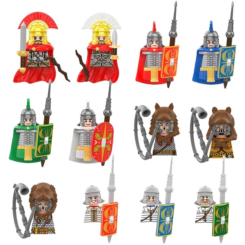 11pcs Medieval Dragon Knights Heavy armor Bricks Assemble Action Figures accessories Model