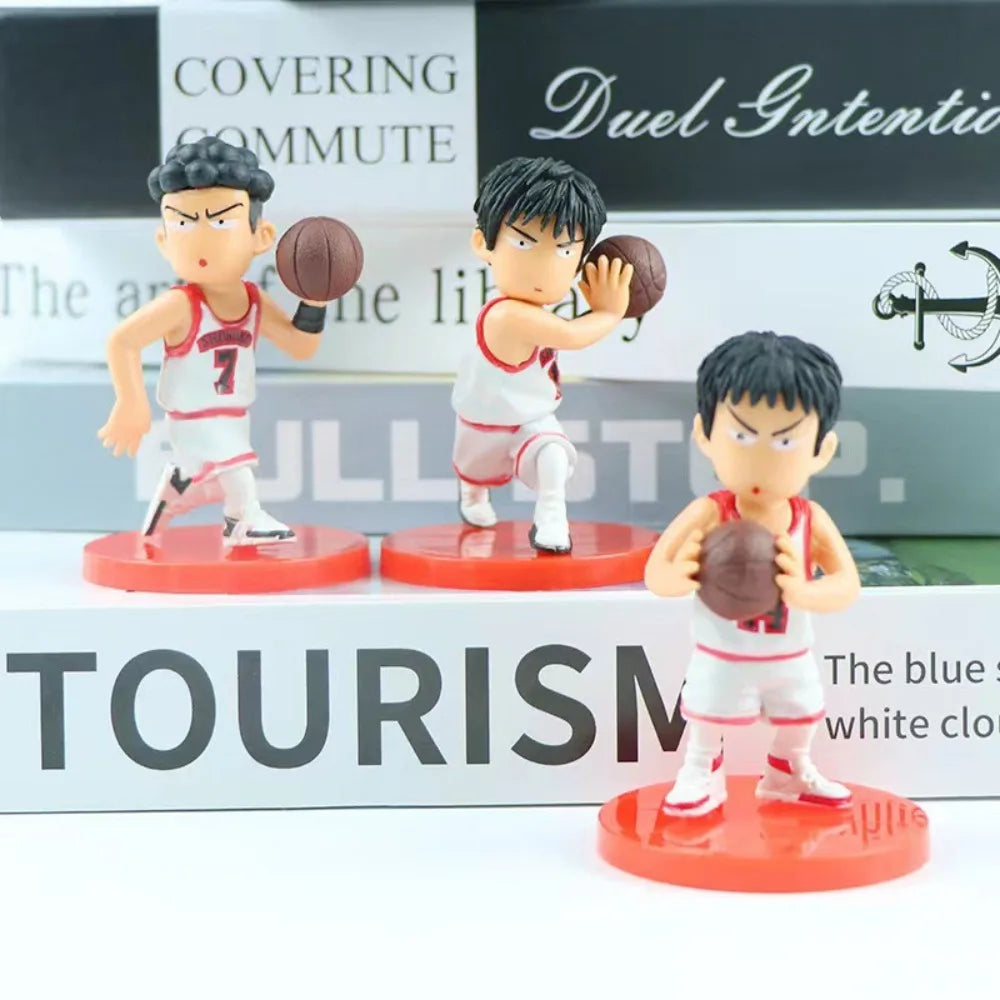 Slam Dunk Q Edition Five Piece Set Sakuragi Hanamichi Ryukawa Maple Shobei Basketball Team Doll Handmade Ornament Car Decoration
