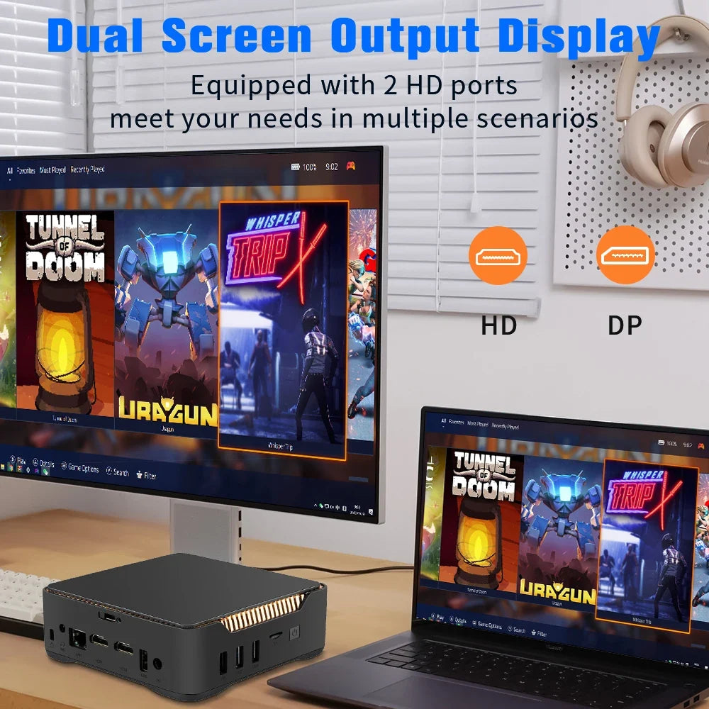 Retro Video Game Console WIN 11 Pro & Batocera OS N100 MINI PC Box 2TB Hard Drive 52000+ Games 80+ Emulators for PS3/PS2/PS1/WII