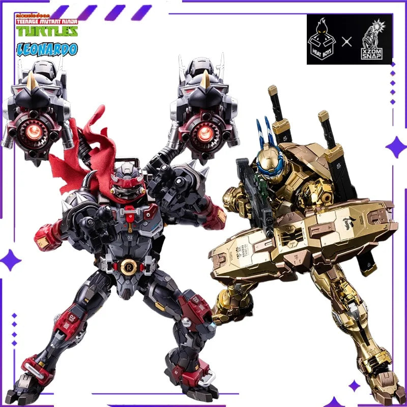 Spot HEATBOYS Original Ninja Turtles Michelangelo Gold Shine Edition Venue Limited Edition Metal Mech Mobile Model Handmade Toy
