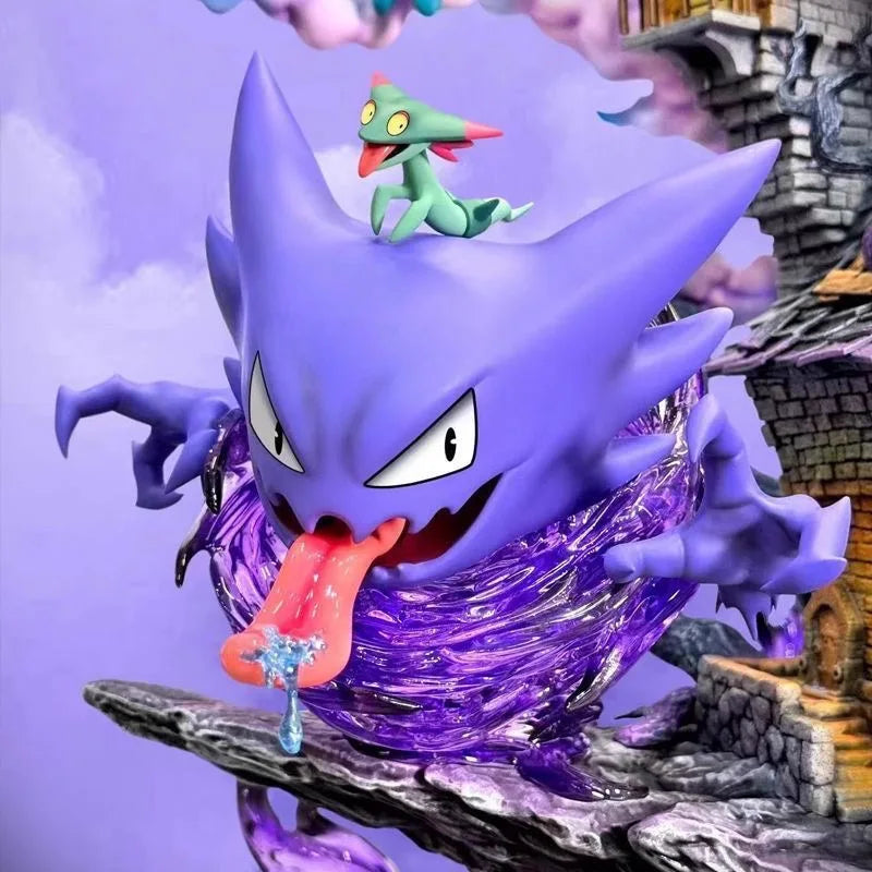 32cm/12.6in Ainme Pokemon Figure Gengar Evolution Family bucket Action Figures Pvc Statue Collection Model Toys Gifts