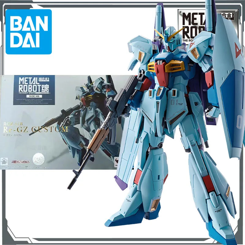 Bandai Original Mobile Gundam METAL ROBOT RGZ - 91B Re - GZ CUSTOM Anime Action Figures Toys for Boys Gift Model Ornaments
