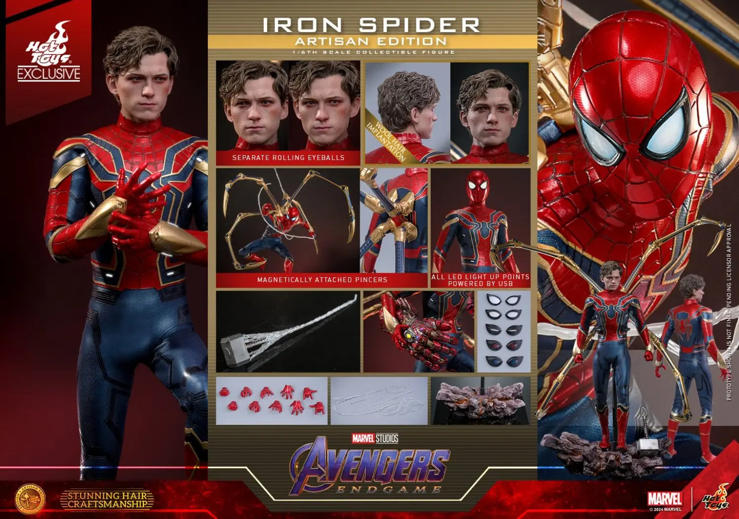 Auf Lager HotToys MMS761 MMS762AE Iron Spider 1/6 Soldatenfigur Animation Actionfigur Spielzeug Geschenk Modell Kollektion