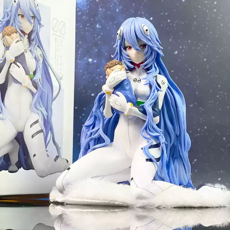 New Century New Theater Version Long Hair Kneeling Asuka Langley Beautiful Girl Anime Model Collectible Figure Gift