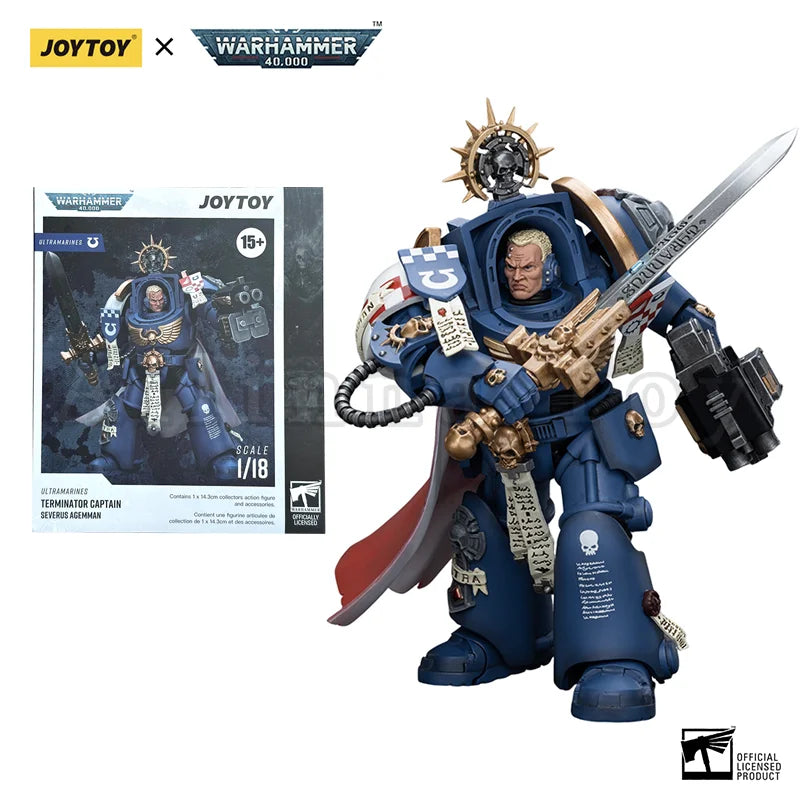 JOYTOY 1/18 Action Figure 40K Ultramarines Terminator Captain Severus Agemman Anime Model Toy