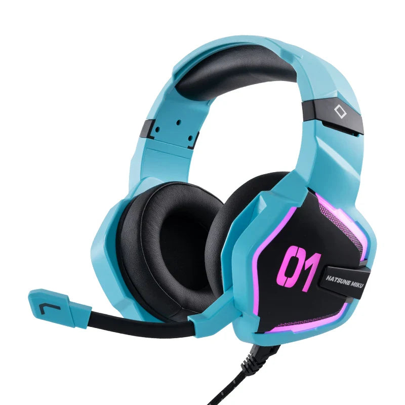 Hot Moeyu Hatsune Miku Esports Heart Series Anime E-Sport Kopfhörer Mechanisches Surround Sound Kabelgebundenes Headset Weihnachtsgeschenk Spielzeug