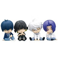 4pcs Blue Lock Gk Anime Figure Isagi Yoichi Bachira Meguru Shoulder To Shoulder Sleep Q-Version Kawaii Model Statue Kid Toy Gift