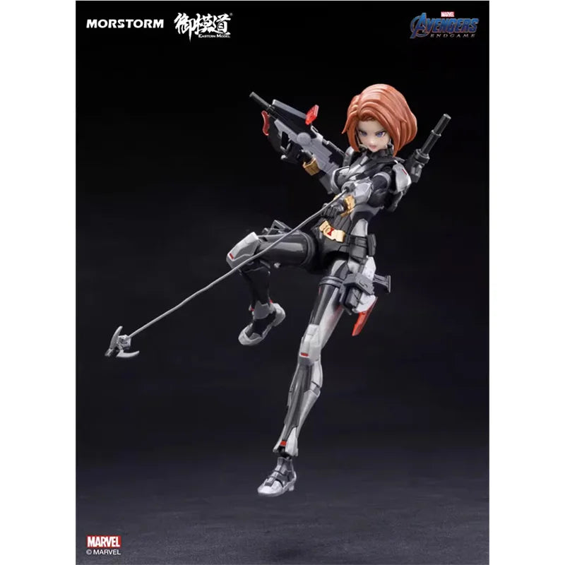 E-Model Original Marvel Comics The Avengers Anime Black Widow Mobile Suit Girl Action Figure Toys Model Gifts for Children