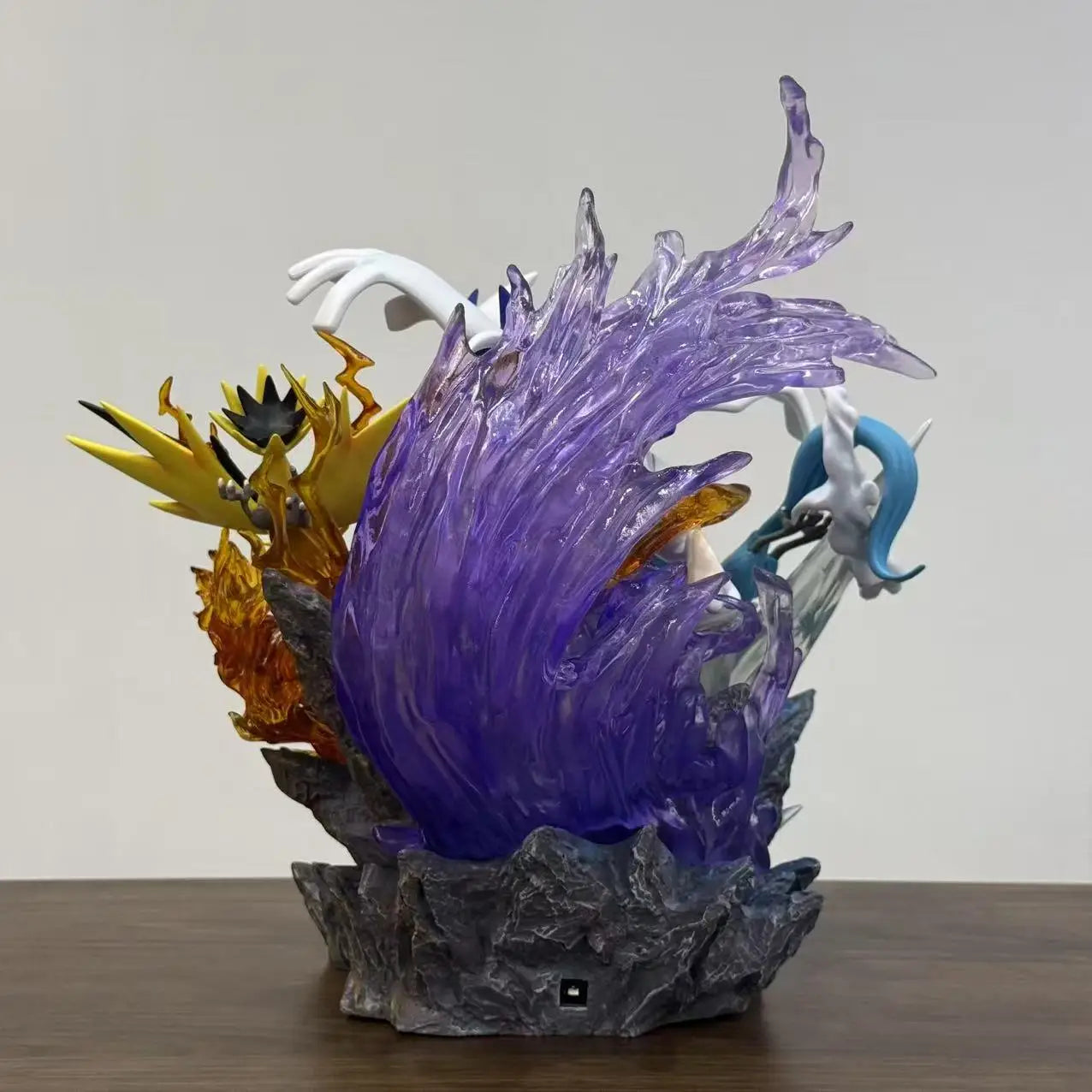 New Pokemon figure Lugia legendary bird Moltres Articuno Anime Figure 35cm with light Room Decoration Christmas Toys Kids Gifts